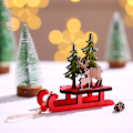 Miniatyrbilde 3 av 4: 3 stk Trejulepynt Julestue, Trejulemann Snømann og Hjortedesktopdekorasjoner Hjemmegave