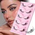 Pikkukuva 2 / 5: Foxes Eye Lashes Wispy Cats Eye Teko Karvat Natural Look Angel Wing Lash Jotka Näyttävät Pidennyksiltä Faux Mink Lashes Teko Karvat