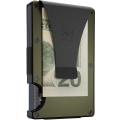 Miniatyrbild 1 av 5: Minimalistisk plånbok i aluminium för män - RFID-blockering, elastisk, smal, kreditkort för framfickan med pengar, (ArmyGreen) 86 x 54 x 6 mm