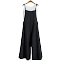 Miniatyrbillede 3 af 5: Dames Casual Løs Lang Bib Bukser Brede Ben Jumpsuit Løs Bomulds Jumpsuit