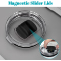 Miniatyrbilde 4 av 5: 2 stk magnetisk drikkebegerlokk med magnetisk skyvelokk for drikkebegerlokk, erstatning, sølebestandig drikkebegerlokk (20OZ)