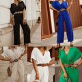 Miniatyrbilde 5 av 5: Kvinner Casual Sexy V-hals Glitrende Jumpsuits Lang Ermet Onesie Løs Bukser P