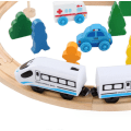 Miniatyrbillede 3 af 3: Trælegetøj, togsæt 26 dele