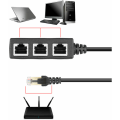 Miniatyrbilde 3 av 5: RJ45 LAN Ethernet 1 til 3 port splitterkabelnettverk med Cat5, Cat5e, Cat6