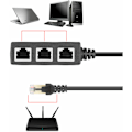 Pikkukuva 3 / 5: RJ45 LAN Ethernet 1-3-porttinen jakokaapeli Cat5-, Cat5e-, Cat6-verkkokaapeleille
