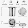 Miniatyrbilde 2 av 5: Te-sil i rustfritt stål, te-infuser te-sil med lokk, finmasket te-filter, sammenleggbart håndtak