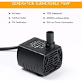 Miniatyrbillede 4 af 4: Nedsænkelig vandpumpe, akvariepumpe justerbar 3W ultra-stille USB-pumpe til