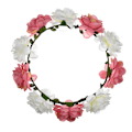 Miniatyrbilde 5 av 5: 3 stk. kranskrone rose realistisk stoff chic kunstig blomsterhodeplagg festival bryllup hårkrans blomsterkrone, 18 cm
