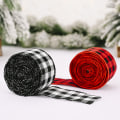 Pikkukuva 2 / 5: 3 rullaa Buffalo Plaid -juuttilankaa punottua nauhaa puun koristeluun ulkokäyttöön