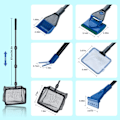 Miniatyrbillede 3 af 4: 6 i 1 Akvarie Rengøringssæt med Fiske Net, Landing Net, Grus Rake, Plante Clip, Squeegee, Svampe og Connector (6 i 1)