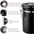 Miniatyrbillede 5 af 5: Rustfrit Stål Lufttæt Kaffebeholder, 1,8L Lufttæt Opbevaringsbeholder med Datohjul og Gratis Måleske til Kaffe Bønner, Te, Nødder