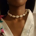Miniatyrbilde 2 av 5: Skallperle håndvevd choker halskjede Hawaiian Beach smykker for kvinner menn jenter gutter 2 stk