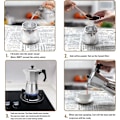 Miniatyrbillede 5 af 5: Italiensk Espresso Kaffeemaskine i Aluminium - Transparent Dæksel (14 Kopper 700 ml)