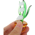 Miniatyrbilde 5 av 5: Håndblåst glassblomstfigur Mini Lily of The Valley Statue Crystal Flo