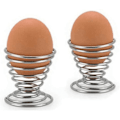 Miniatyrbilde 4 av 5: 4 stk rustfritt stål fjærtråd brett eggkopper holder serveringskopp eggbrett for egg (sølv)