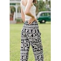 Miniatyrbillede 5 af 5: Dames Smocked Talje Harem Hippie Boho Yoga  Casual Bukser sort
