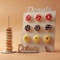 Miniatyrbilde 4 av 5: Premium Donut Veggstativ Gjenbrukbar Donut Holder Board Display 9 Donuts 40*30