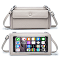 Miniatyrbild 1 av 4: Äkta läder transparent touch screen mobil plånbok crossbody väska mini T