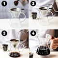 Miniatyrbillede 4 af 5: Håndbrygget Kaffemager, Manuel Kaffefilter, Håndbrygget Kaffemager Kop 400ml, Håndbrygget Kaffemager, Borosilikatglaskande, Manuel Håndbrygget Kaffe