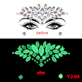 Miniatyrbilde 3 av 5: Noctilucent Face Gems Stickers Luminous Temporary Tattoos for Woman Self-ad