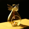 Miniatyrbillede 1 af 5: 2 stk. Engel glas tealight holder Hjemmefest dekoration Candl Transparent 2stk