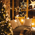 Miniatyrbild 2 av 5: Julstjärnelampor för fönster, 3-pack fönsterlampor med timer, batteridrivna