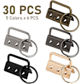 Miniatyrbillede 2 af 5: 30 Styk Nøglering Hardware, 32mm Webbing Spænde med Nøglering, Nøglering Hardware og Håndledsrem, kompatible Nøglestropper, Lynlås, Skuldertaske, DIY Stropper