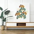 Miniatyrbild 2 av 4: GINKGO BLAD Väggdekaler Guld/Brun/Grön I Självhäftande Väggdekal Växter Gräs I Dekoration för Vardagsrum Sovrum Badrum Kök Hall