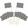 Miniatyrbillede 1 af 5: 100 stk. ternet racerflag fest kage tandstik flag flag pynt til