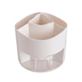 Miniatyrbillede 1 af 5: Roterende blyantsholder - 4 penneholder-rum - Skrivebordsarrangør - 360 graders roterende skrivebordsopbevaring - Makeupbørsteopbevaring - Hvid