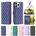 Miniatyrbillede 3 af 3: IPHONE 14 mobiltelefon etui diamant læder pink