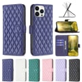 Pikkukuva 3 / 3: IPHONE 14 -matkapuhelinkotelo timanttinahkaa, vaaleanpunainen
