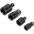 Pikkukuva 5 / 5: 4 kpl kromivanadiiniadapteripannuja ja reduktiosarja - 1/4\", 3/8\", 1/2\" räikkä