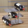 Miniatyrbillede 4 af 5: Vinstativ til 9 flasker i rustfrit stål, 3-etagers moderne design, sølv
