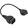 Miniatyrbilde 1 av 5: Diagnostisk Adapter, OBD2-kontakt Diagnostisk Kabel 12-pin til 16-pin Adapter Biltilbehør Forlengelse for Ren-Ault