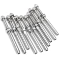 Miniatyrbilde 4 av 4: 10 stk gjengede kabelstrammere Splitter kabelrekkverk kabelstrammer rustfritt stål wirestøtte med tetningsmutter for 1/8\" rekkverk Rigging-systemer