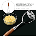 Miniatyrbillede 2 af 5: Heavy Duty Kartoffelmoser i rustfrit stål med træhåndtag Professionel Po