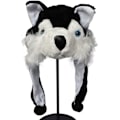 Miniatyrbillede 3 af 5: Unisex Vinter Plys Øre Klap Dyr Huer Sort Husky Hoved omkreds