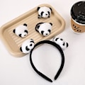 Miniatyrbilde 3 av 5: 6 Pakke Panda Hodebånd Hodeplagg Hårklips Søte Pins Brosje Hodeplagg