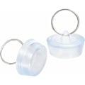 Miniatyrbilde 1 av 4: Gummisinkpropp, avløpsstopper transparent blå passer 29-32mm med henge