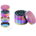 Miniatyrbillede 2 af 4: Rainbow Herb Mills 4-delt zinklegering Pollen Grinder