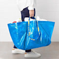 Miniatyrbillede 3 af 3: Sæt med 2 store indkøbsposer Blå (71L, 55*37*35cm)