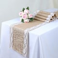 Pikkukuva 2 / 5: Jute- ja pitsipöytäliina, sopii häihin, festivaaleihin ja juhlakoristeisiin, 30 x 27