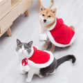 Miniatyrbillede 2 af 5: Pet Julekostume Poncho Cape med Hat Julemandskåbe til Katte og S