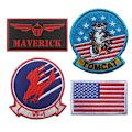Miniatyrbillede 1 af 5: Top Gun Usa Armbånd Velcro Badge 4stk