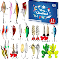 Miniatyrbilde 1 av 5: Fiske-Adventskalender 2024 Fiskeagn for Voksne Menn og Tenåringer, 24 Dagers Juletelling Takkelsett, Julegave til Far, Bestefar, Bror eller Gutt