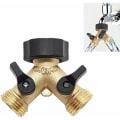 Miniatyrbilde 1 av 5: 1 stk messing 2-veis hagekran splitter, 3/4 slangekoblingsadapter, Y-kobling