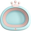 Miniatyrbild 1 av 5: Hopfällbar tvättställ för baby, multifunktionell bärbar baby tvättställ tvättställ för hem, kök, utomhusresor (rosa)