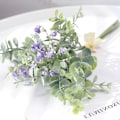 Miniatyrbillede 2 af 5: 1 stk. Kunstig blomst Simulation Gypsophila Buket Falsk Eucalyptus Blad Ba