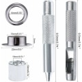 Miniatyrbild 2 av 5: 100 st set med öljetter 14 mm öljettkit öljettverktyg metall öljett öljettkit